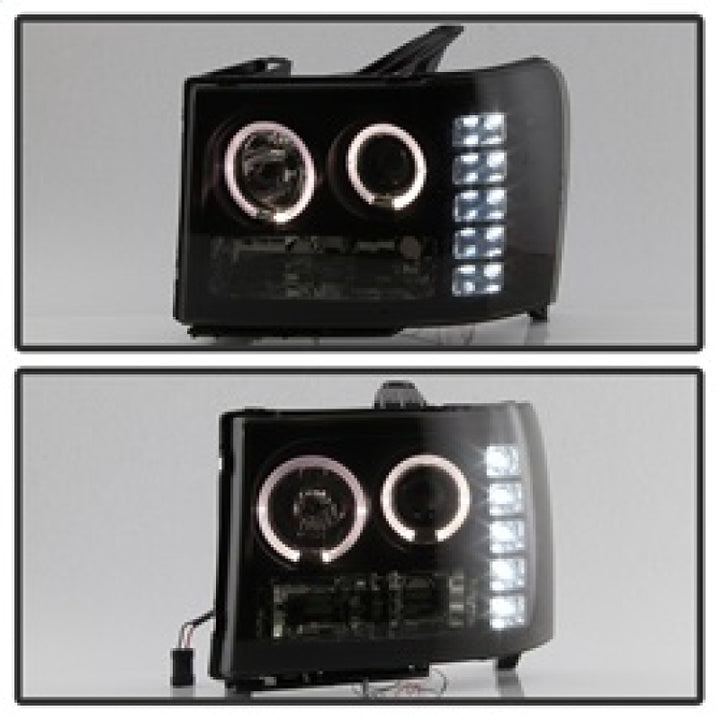 Spyder GMC Sierra 1500/2500 07-13 Projector Headlights LED Halo- LED Blk Smke PRO-YD-GS07-HL-BSM - Bull Strap
