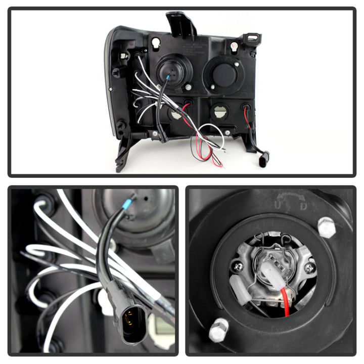 Spyder GMC Sierra 1500/2500 07-13 Projector Headlights LED Halo- LED Blk Smke PRO-YD-GS07-HL-BSM - Bull Strap