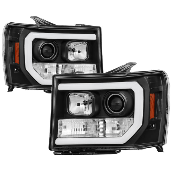 Spyder GMC Sierra 1500/2500/3500 07-13 V2 Projector Headlights- Black PRO-YD-GS07V2-LBDRL-BK - Bull Strap