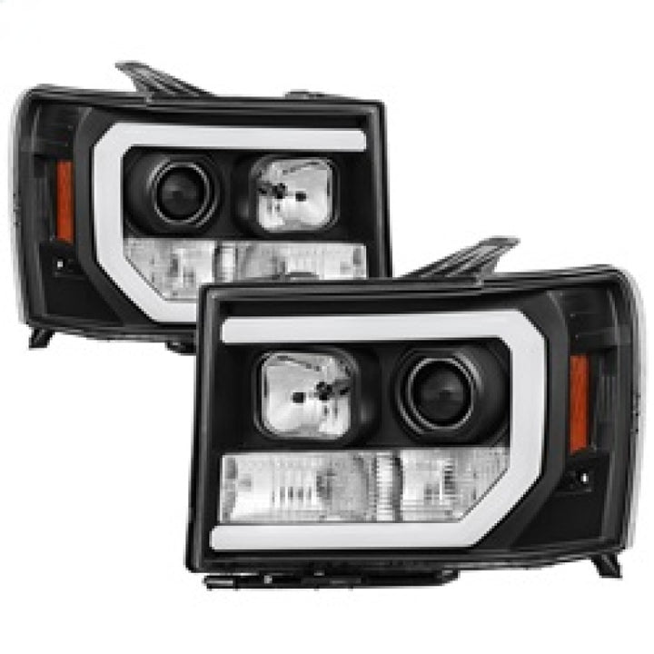 Spyder GMC Sierra 1500/2500/3500 07-13 V2 Projector Headlights- Black PRO-YD-GS07V2-LBDRL-BK - Bull Strap