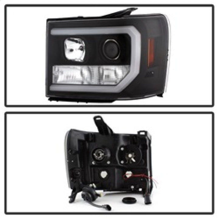 Spyder GMC Sierra 1500/2500/3500 07-13 V2 Projector Headlights- Black PRO-YD-GS07V2-LBDRL-BK - Bull Strap