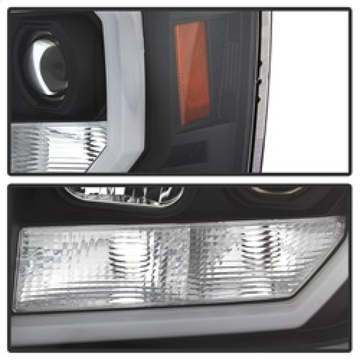 Spyder GMC Sierra 1500/2500/3500 07-13 V2 Projector Headlights- Black PRO-YD-GS07V2-LBDRL-BK - Bull Strap