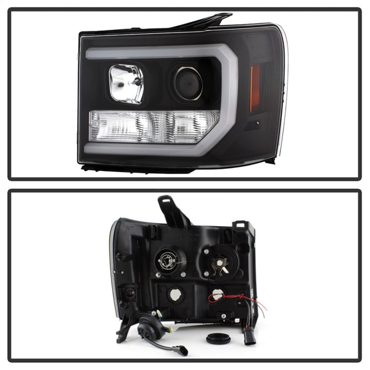 Spyder GMC Sierra 1500/2500/3500 07-13 V2 Projector Headlights- Black PRO-YD-GS07V2-LBDRL-BK - Bull Strap