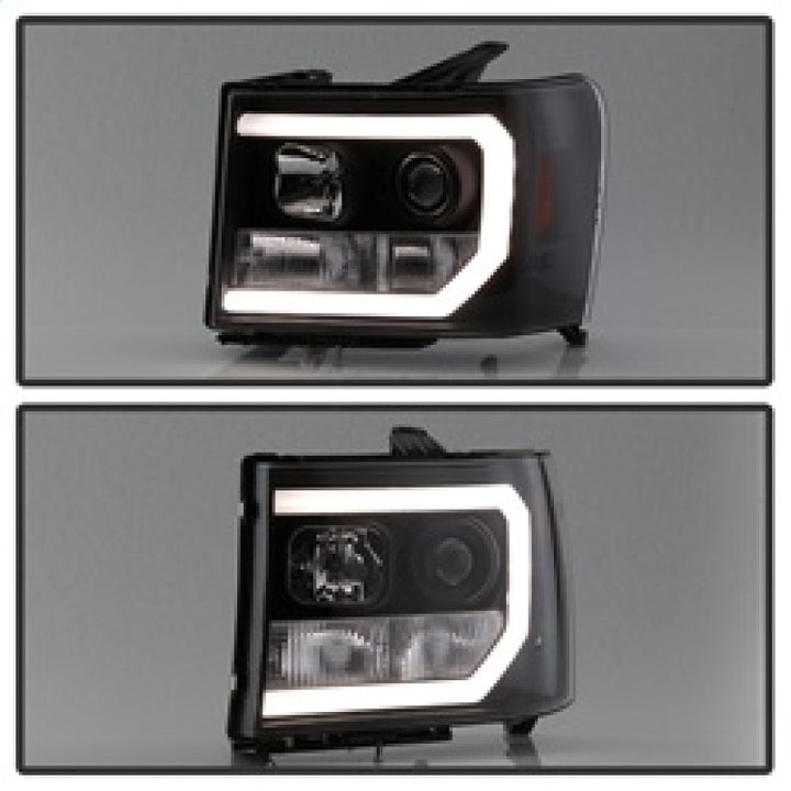 Spyder GMC Sierra 1500/2500/3500 07-13 V2 Projector Headlights- Black PRO-YD-GS07V2-LBDRL-BK - Bull Strap