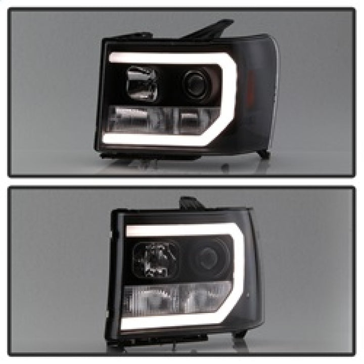 Spyder GMC Sierra 1500/2500/3500 07-13 V2 Projector Headlights- Black PRO-YD-GS07V2-LBDRL-BK - Bull Strap
