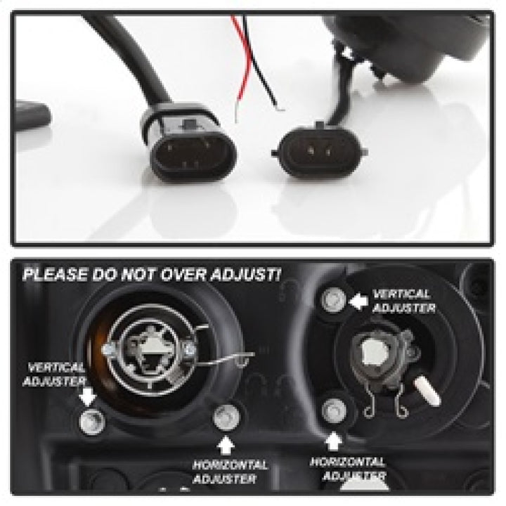 Spyder GMC Sierra 1500/2500/3500 07-13 V2 Projector Headlights - Chrome PRO-YD-GS07V2-LBDRL-C - Bull Strap