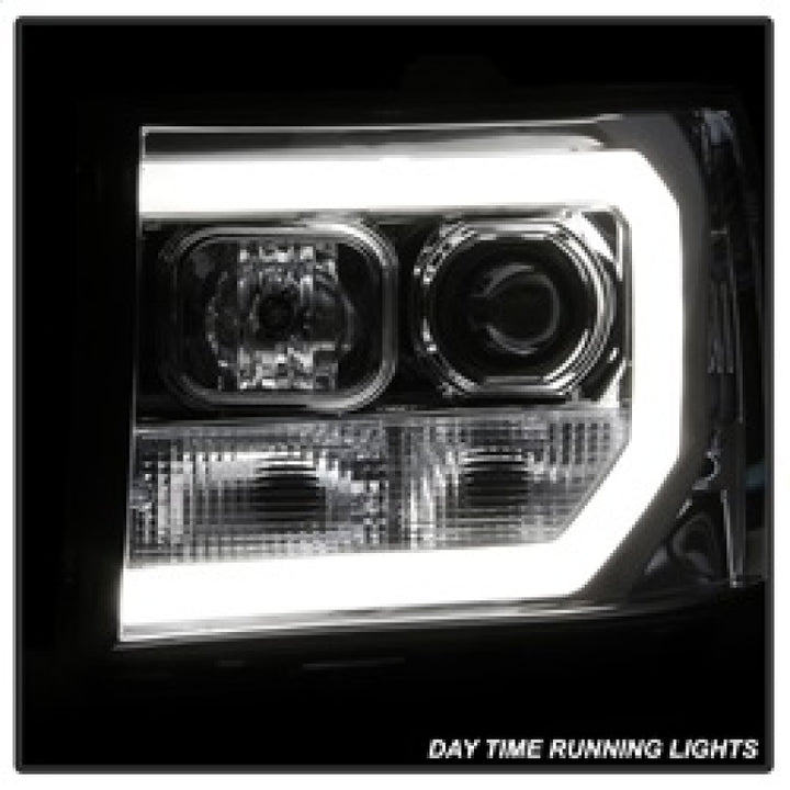Spyder GMC Sierra 1500/2500/3500 07-13 V2 Projector Headlights - Chrome PRO-YD-GS07V2-LBDRL-C - Bull Strap