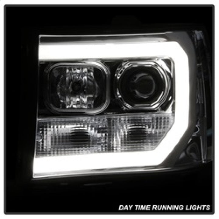 Spyder GMC Sierra 1500/2500/3500 07-13 V2 Projector Headlights - Chrome PRO-YD-GS07V2-LBDRL-C - Bull Strap