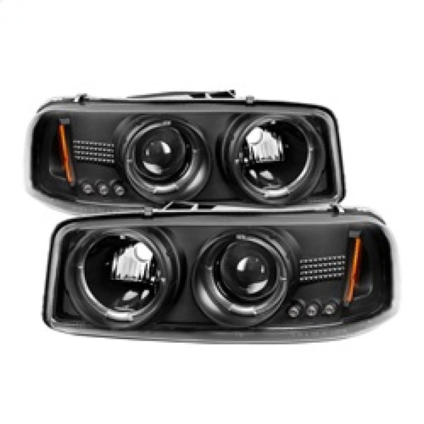 Spyder GMC Sierra 1500/2500/3500 99-06 Projector Headlights LED Halo LED Black PRO-YD-CDE00-HL-BK - Bull Strap