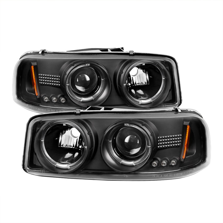 Spyder GMC Sierra 1500/2500/3500 99-06 Projector Headlights LED Halo LED Black PRO-YD-CDE00-HL-BK - Bull Strap