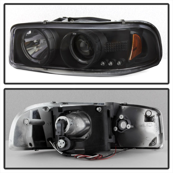 Spyder GMC Sierra 1500/2500/3500 99-06 Projector Headlights LED Halo LED Black PRO-YD-CDE00-HL-BK - Bull Strap