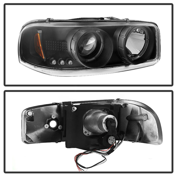 Spyder GMC Sierra 1500/2500/3500 99-06 Projector Headlights LED Halo LED Black PRO-YD-CDE00-HL-BK - Bull Strap