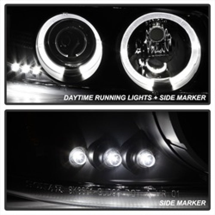 Spyder GMC Sierra 1500/2500/3500 99-06 Projector Headlights LED Halo LED Black PRO-YD-CDE00-HL-BK - Bull Strap