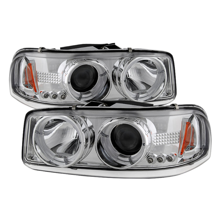 Spyder GMC Sierra 1500/2500/3500 99-06 Projector Headlights LED Halo LED Chrome PRO-YD-CDE00-HL-C - Bull Strap