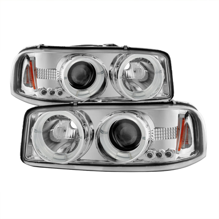 Spyder GMC Sierra 1500/2500/3500 99-06 Projector Headlights LED Halo LED Chrome PRO-YD-CDE00-HL-C - Bull Strap