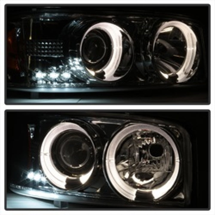 Spyder GMC Sierra 1500/2500/3500 99-06 Projector Headlights LED Halo LED Chrome PRO-YD-CDE00-HL-C - Bull Strap