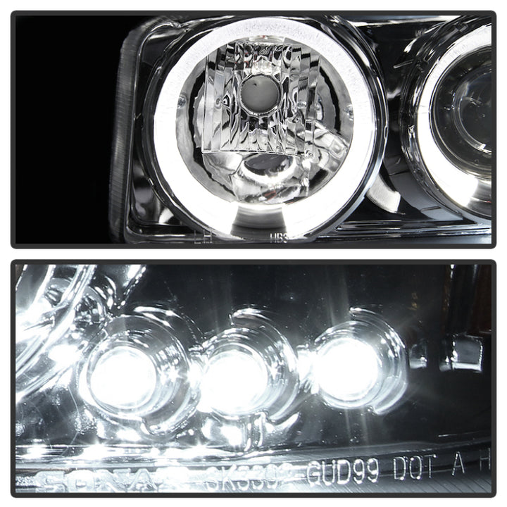 Spyder GMC Sierra 1500/2500/3500 99-06 Projector Headlights LED Halo LED Chrome PRO-YD-CDE00-HL-C - Bull Strap