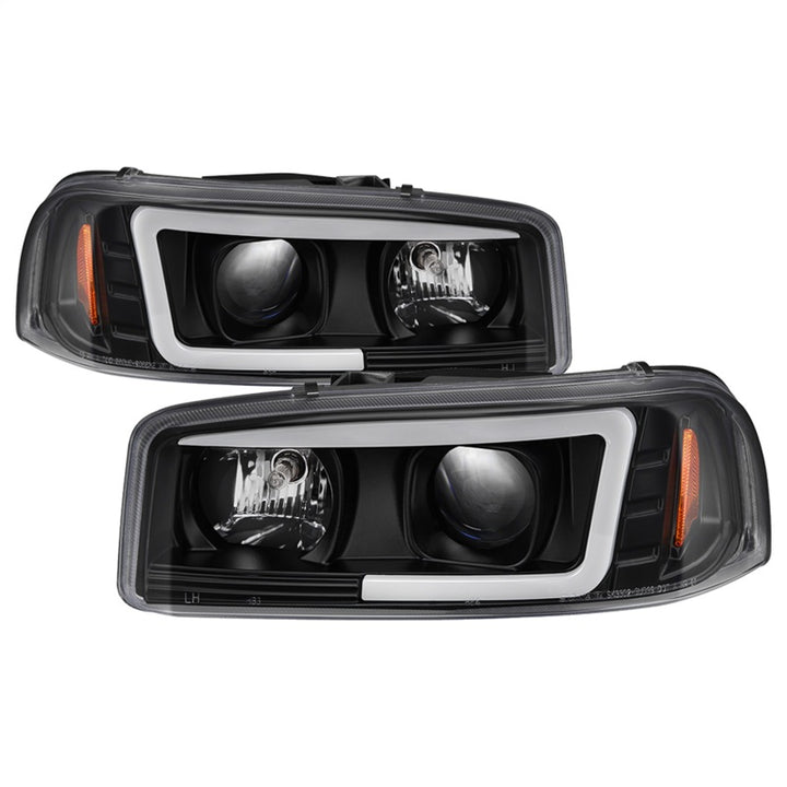 Spyder GMC Sierra 1500/2500/3500 99-06 V2 Projector Headlights - DRL - Black PRO-YD-CDE00V2-LB-BK - Bull Strap