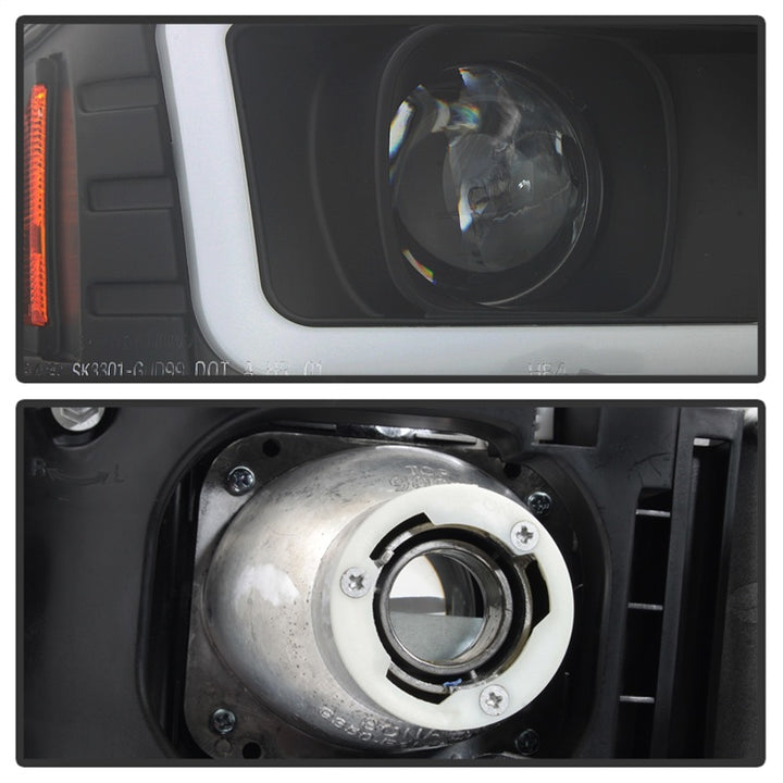 Spyder GMC Sierra 1500/2500/3500 99-06 V2 Projector Headlights - DRL - Black PRO-YD-CDE00V2-LB-BK - Bull Strap