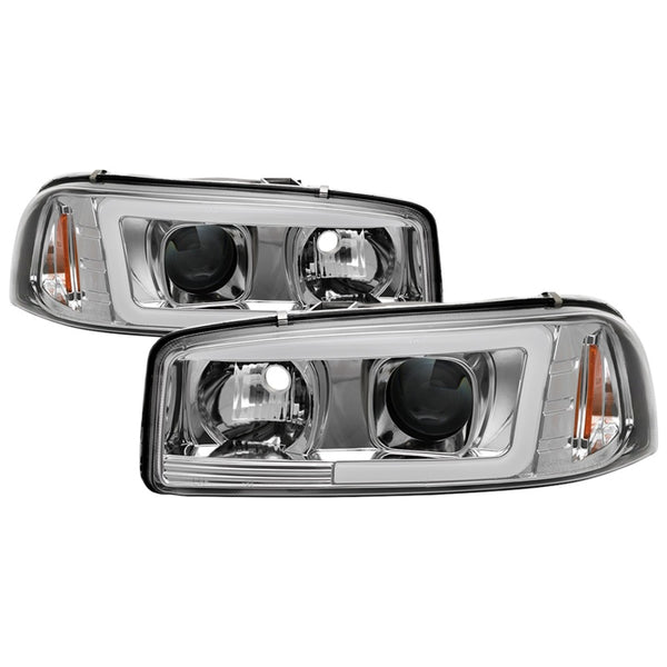 Spyder GMC Sierra 1500/2500/3500 99-06 V2 Projector Headlights - DRL - Chrome PRO-YD-CDE00V2-LB-C - Bull Strap