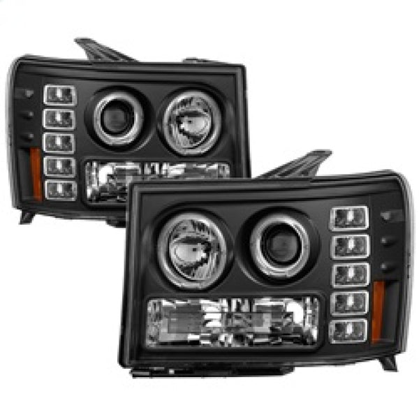 Spyder GMC Sierra 1500/GMC Sierra Denali 08-13 Projector LED Halo- LED Blk PRO-YD-GS07-HL-BK - Bull Strap