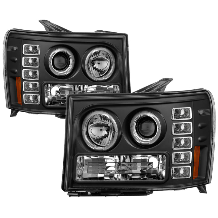 Spyder GMC Sierra 1500/GMC Sierra Denali 08-13 Projector LED Halo- LED Blk PRO-YD-GS07-HL-BK - Bull Strap