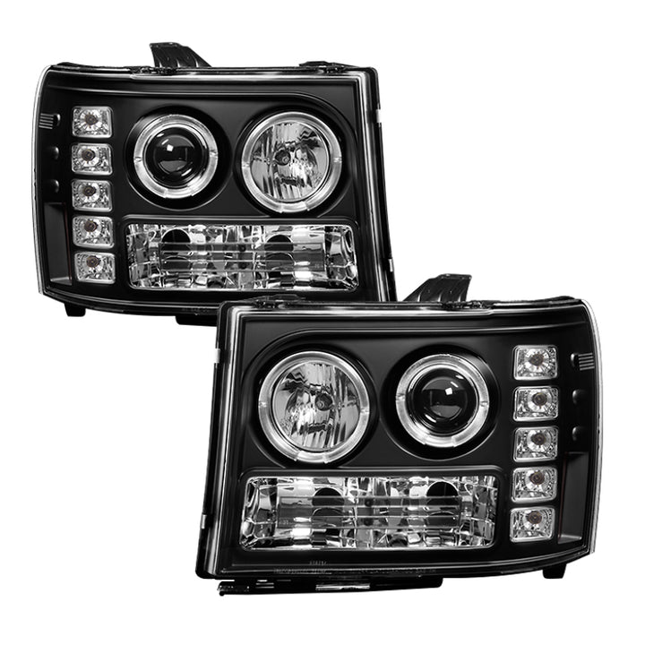 Spyder GMC Sierra 1500/GMC Sierra Denali 08-13 Projector LED Halo- LED Blk PRO-YD-GS07-HL-BK - Bull Strap