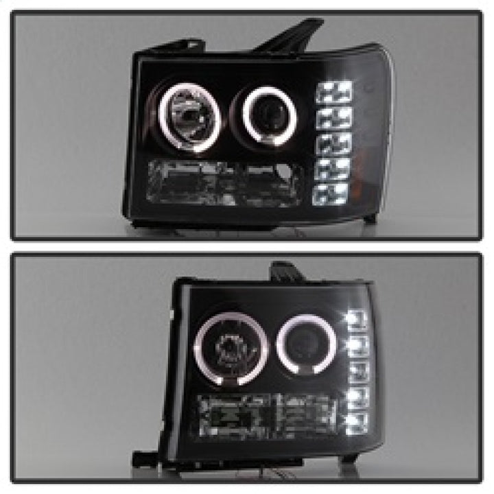 Spyder GMC Sierra 1500/GMC Sierra Denali 08-13 Projector LED Halo- LED Blk PRO-YD-GS07-HL-BK - Bull Strap