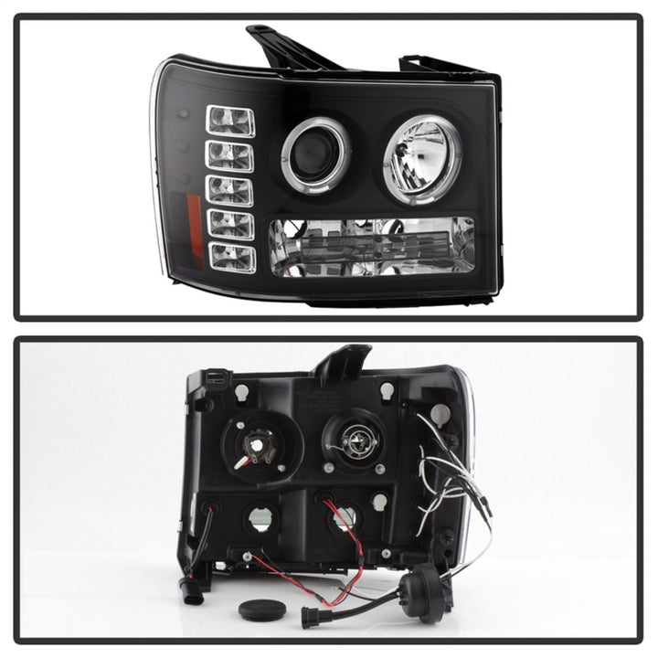 Spyder GMC Sierra 1500/GMC Sierra Denali 08-13 Projector LED Halo- LED Blk PRO-YD-GS07-HL-BK - Bull Strap