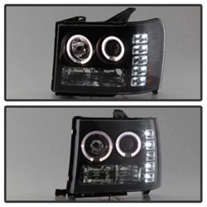 Spyder GMC Sierra 1500/GMC Sierra Denali 08-13 Projector LED Halo- LED Blk PRO-YD-GS07-HL-BK - Bull Strap