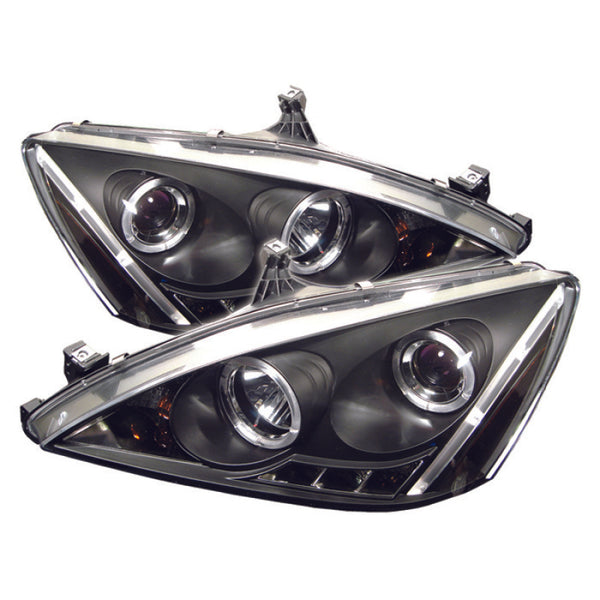 Spyder Honda Accord 03-07 Projector Headlights LED Halo Amber Reflector LED Blk PRO-YD-HA03-AM-BK - Bull Strap