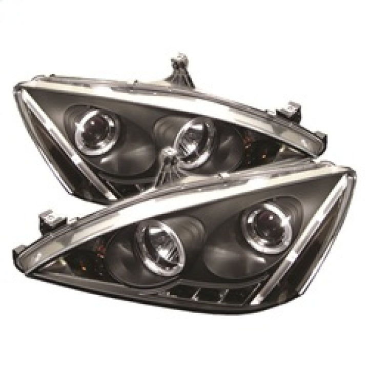 Spyder Honda Accord 03-07 Projector Headlights LED Halo Amber Reflector LED Blk PRO-YD-HA03-AM-BK - Bull Strap