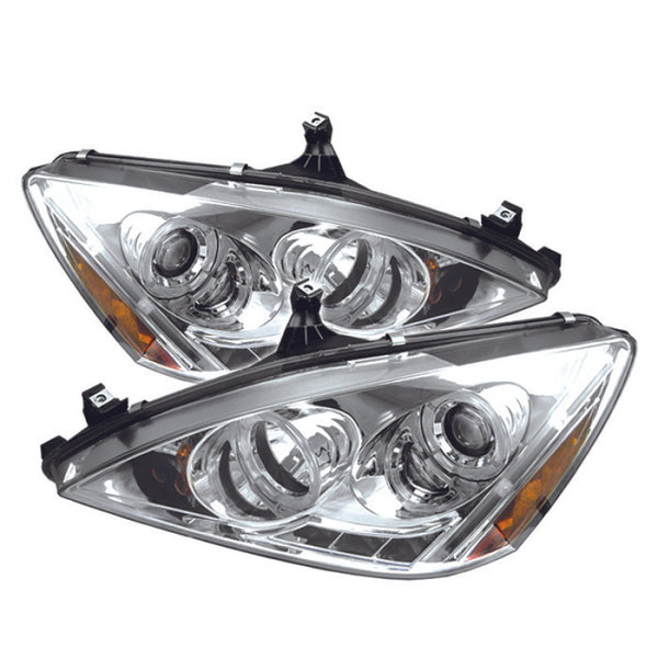 Spyder Honda Accord 03-07 Projector Headlights LED Halo Amber Reflector LED Chrm PRO-YD-HA03-AM-C - Bull Strap