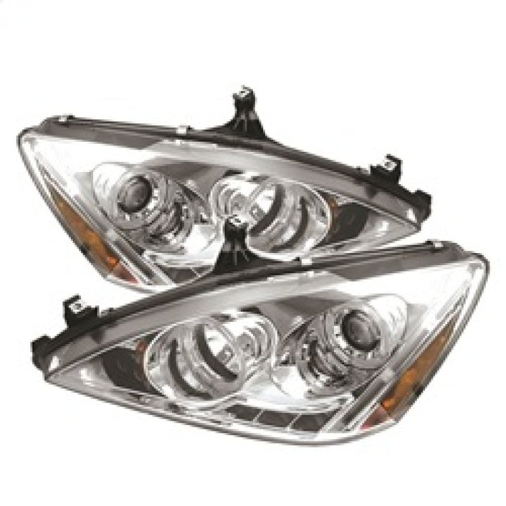 Spyder Honda Accord 03-07 Projector Headlights LED Halo Amber Reflector LED Chrm PRO-YD-HA03-AM-C - Bull Strap