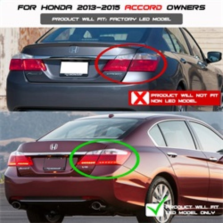 Spyder Honda Accord 2013-2015 4DR LED Tail Lights - Black ALT-YD-HA13LED-LED-BK - Bull Strap