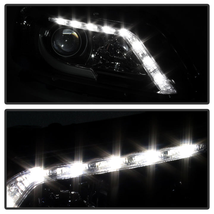 Spyder Honda Accord 2013-2015 4DR Projector Headlights Light Bar DRL Black PRO-YD-HA13-LBDRL-BK - Bull Strap