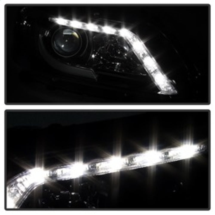 Spyder Honda Accord 2013-2015 4DR Projector Headlights Light Bar DRL Black PRO-YD-HA13-LBDRL-BK - Bull Strap