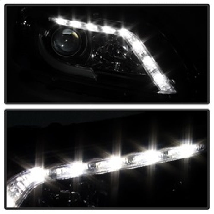 Spyder Honda Accord 2013-2015 4DR Projector Headlights Light Bar DRL Black PRO-YD-HA13-LBDRL-BK - Bull Strap