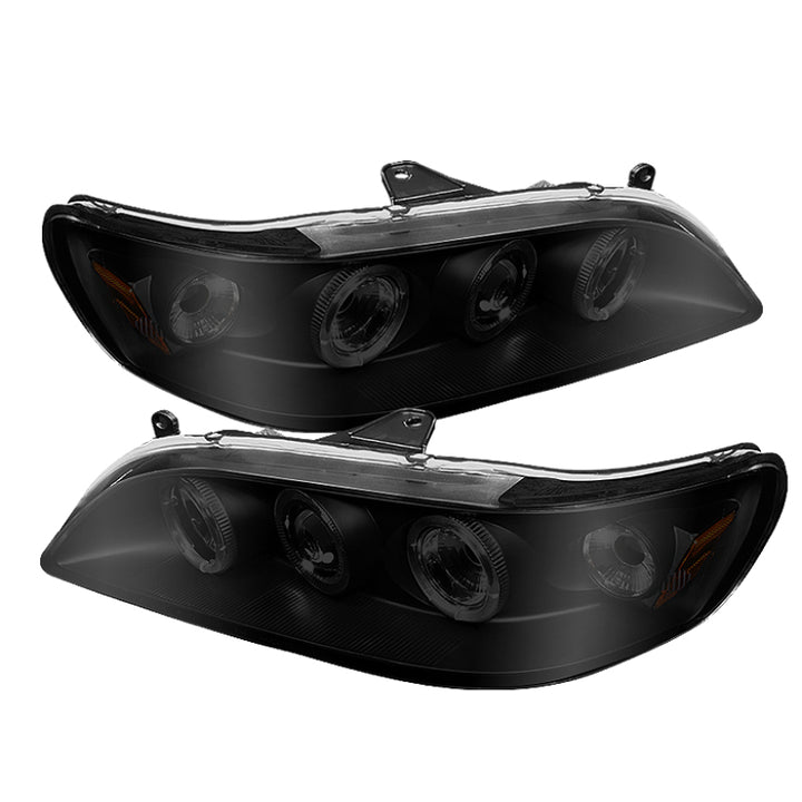 Spyder Honda Accord 98-02 1PC Projector Headlights LED Halo Amber Reflector Blk PRO-YD-HA98-AM-BK - Bull Strap