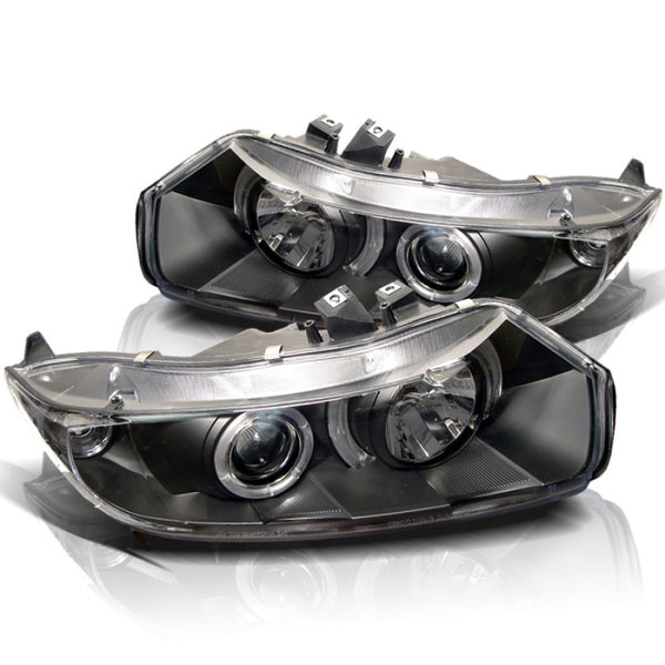 Spyder Honda Civic 06-08 2Dr Projector Headlights LED Halo Black High H1 Low H1 PRO-YD-HC06-2D-HL-BK - Bull Strap