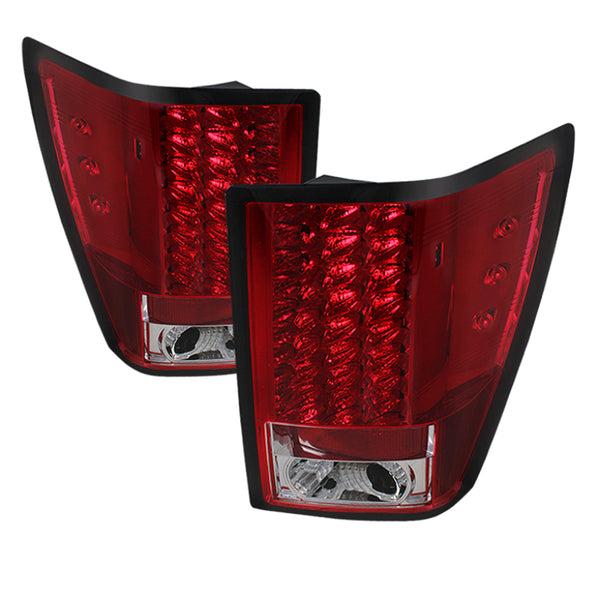 Spyder Jeep Grand Cherokee 07-10 LED Tail Lights Red Clear ALT-YD-JGC07-LED-RC - Bull Strap