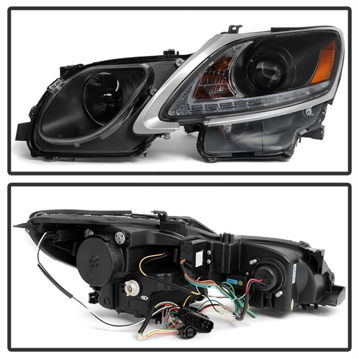 Spyder Lexus GS 300 / 350 / 450 06-11 Headlights - HID Model Only - Black PRO-YD-LG06-HID-DRL-BK - Bull Strap