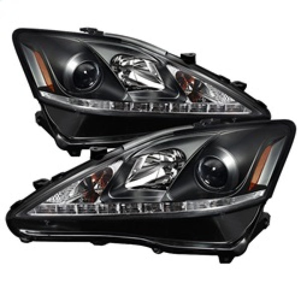 Spyder Lexus IS 250/350 2006-2010 Projector Headlights DRL Black PRO-YD-LIS06-DRL-BK - Bull Strap