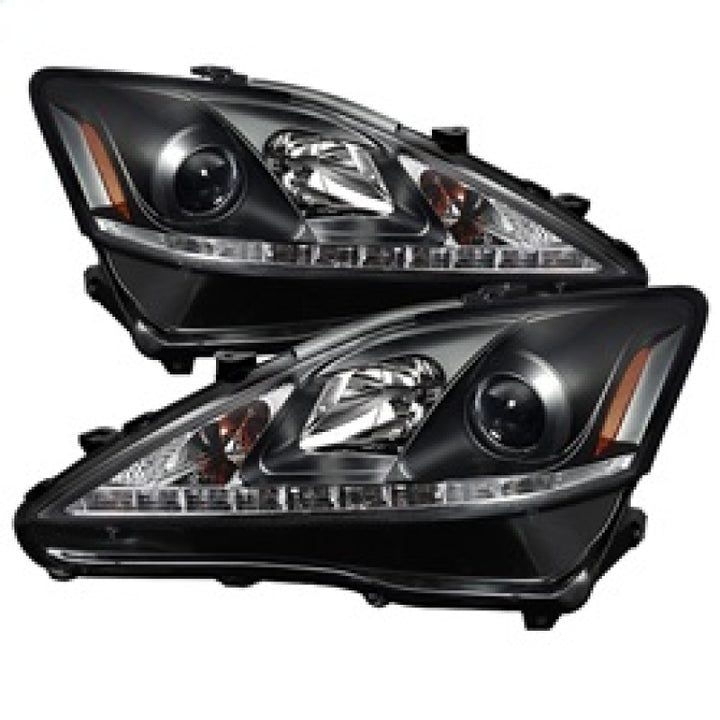 Spyder Lexus IS 250/350 2006-2010 Projector Headlights DRL Black PRO-YD-LIS06-DRL-BK - Bull Strap