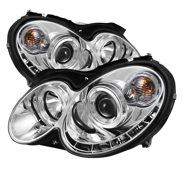 Spyder Mercedes Benz CLK 03-09 Projector Halogen Model- LED Halo DRL Chrm PRO-YD-MBCLK03-DRL-C - Bull Strap