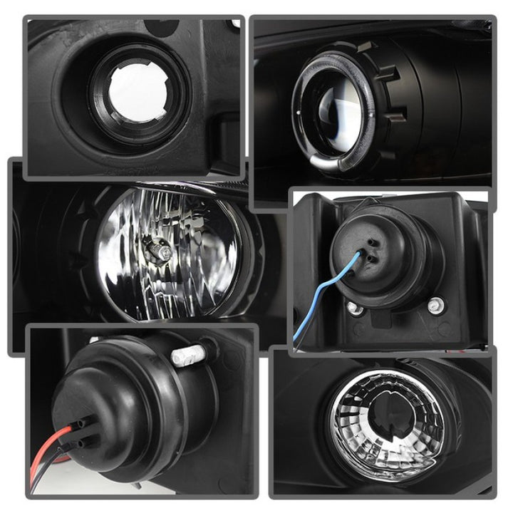 Spyder Mitsubishi Eclipse 97-99 Projector Headlights LED Halo Black High H1 Low H1 PRO-YD-ME97-HL-BK - Bull Strap