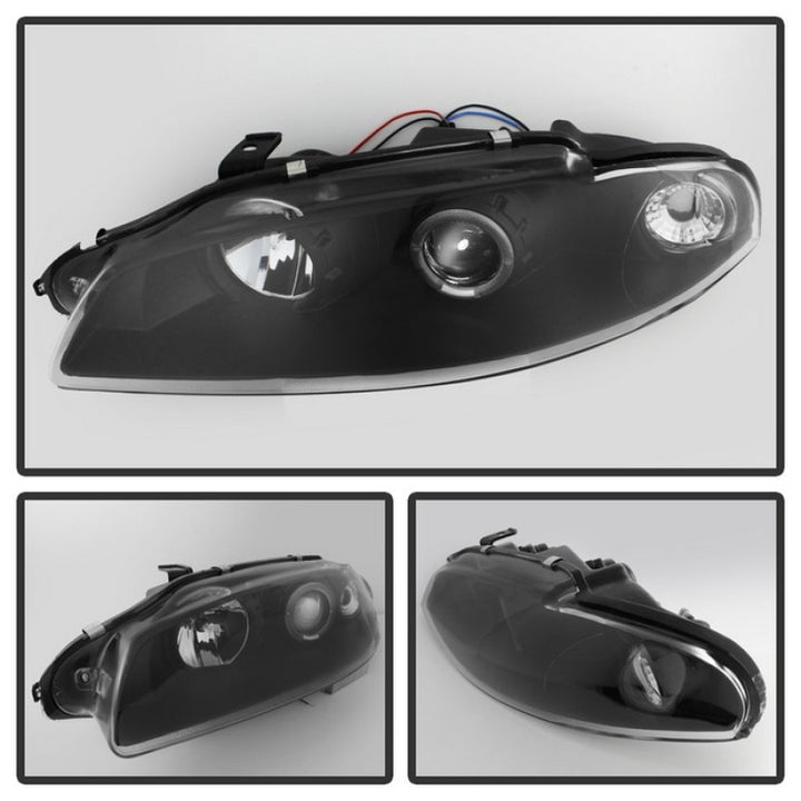 Spyder Mitsubishi Eclipse 97-99 Projector Headlights LED Halo Black High H1 Low H1 PRO-YD-ME97-HL-BK - Bull Strap
