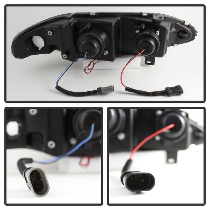 Spyder Mitsubishi Eclipse 97-99 Projector Headlights LED Halo Black High H1 Low H1 PRO-YD-ME97-HL-BK - Bull Strap