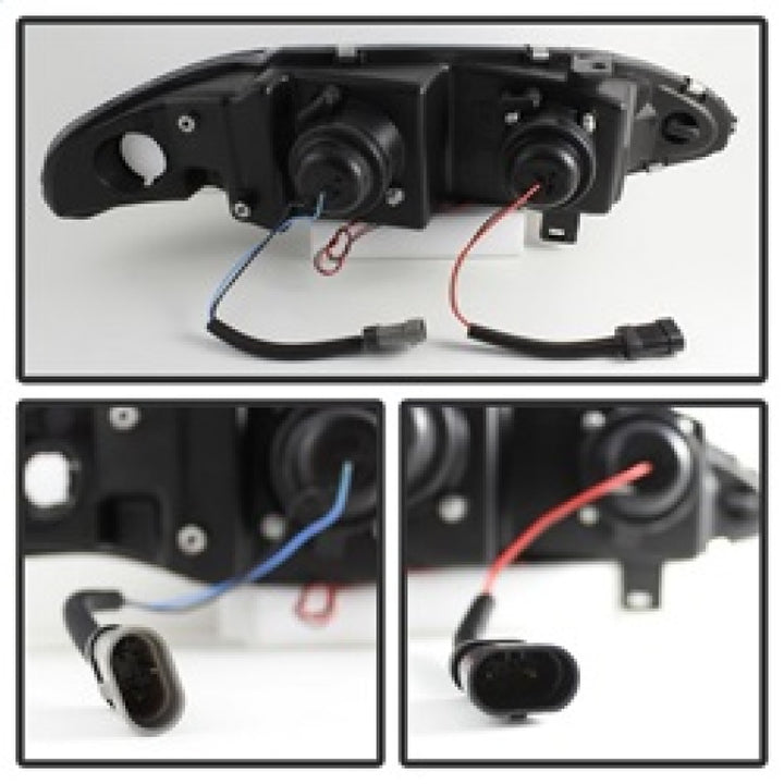 Spyder Mitsubishi Eclipse 97-99 Projector Headlights LED Halo Black High H1 Low H1 PRO-YD-ME97-HL-BK - Bull Strap
