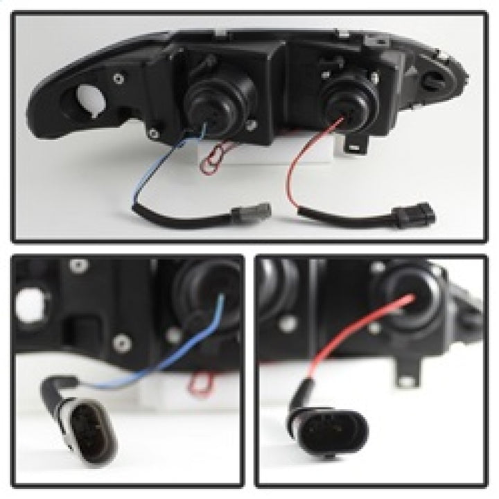 Spyder Mitsubishi Eclipse 97-99 Projector Headlights LED Halo Black High H1 Low H1 PRO-YD-ME97-HL-BK - Bull Strap